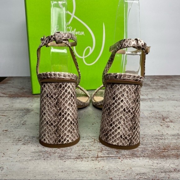New Sam Edelman KIA BLOCK HEEL SANDAL Shoes 6 Roccia Mamba Snake - Picture 5 of 13